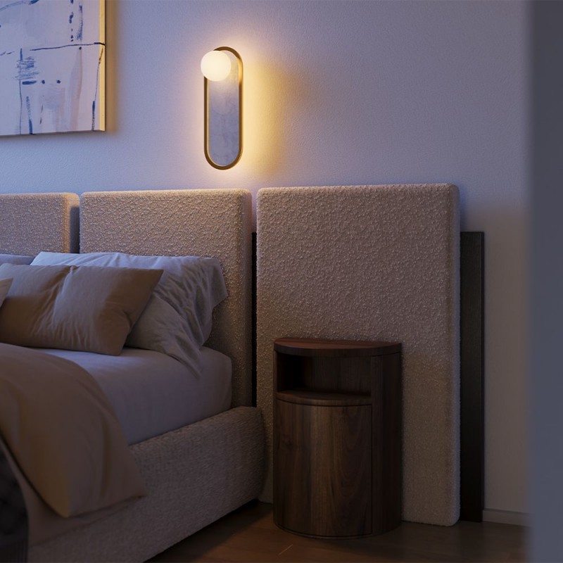 Maytoni-MOD473WL-L20BSK - Blink - Gold CCT Wall Lamp with Decorative Pearl Mosaic