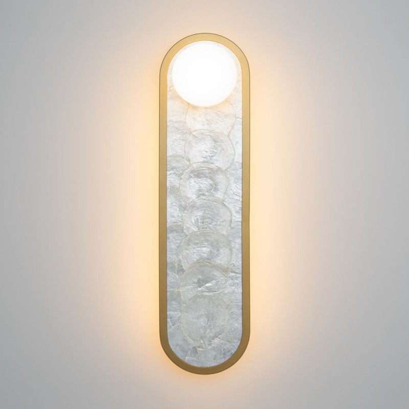 Maytoni-MOD473WL-L25BSK - Blink - Gold CCT Wall Lamp with Decorative Pearl Mosaic