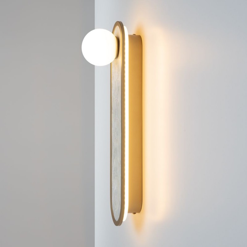 Maytoni-MOD473WL-L25BSK - Blink - Gold CCT Wall Lamp with Decorative Pearl Mosaic