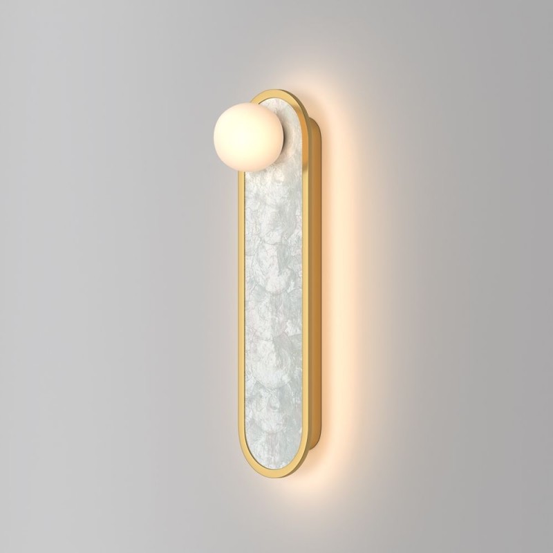 Maytoni-MOD473WL-L25BSK - Blink - Gold CCT Wall Lamp with Decorative Pearl Mosaic