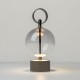 Maytoni-MOD478RL-L3B3K - Double Moon - Black Rechargeable LED Table Lamp with Smoked Glass