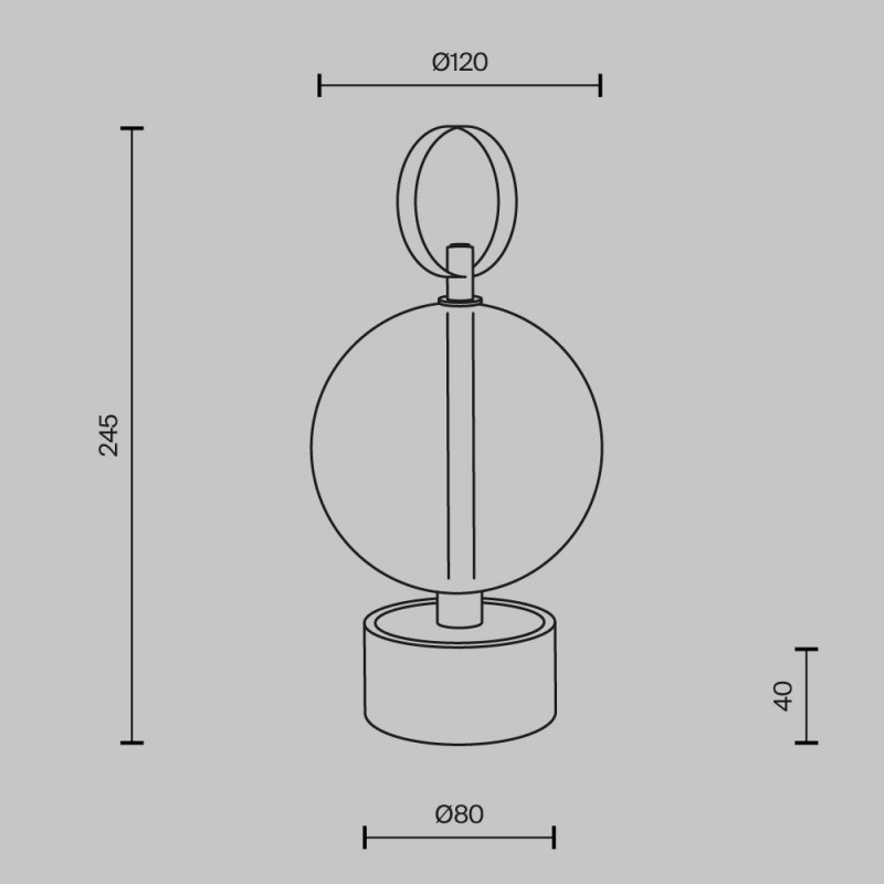 Maytoni-MOD478RL-L3B3K - Double Moon - Black Rechargeable LED Table Lamp with Smoked Glass
