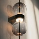 Maytoni-MOD478WL-L8B3K - Double Moon - Black LED Wall Lamp with Smoked Glass