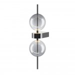 Double Moon - Black LED Wall Lamp with Smoked Glass
