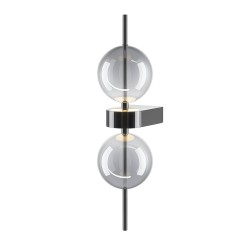 Double Moon - Black LED Wall Lamp with Smoked Glass