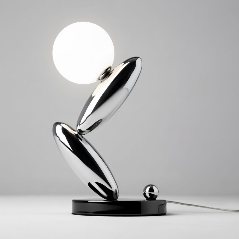 Maytoni-MOD482TL-L6PT3K - Resonance - Platinum LED Table Lamp with White Opal Glass