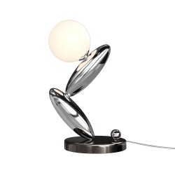 Resonance - Platinum LED Table Lamp with White Opal Glass
