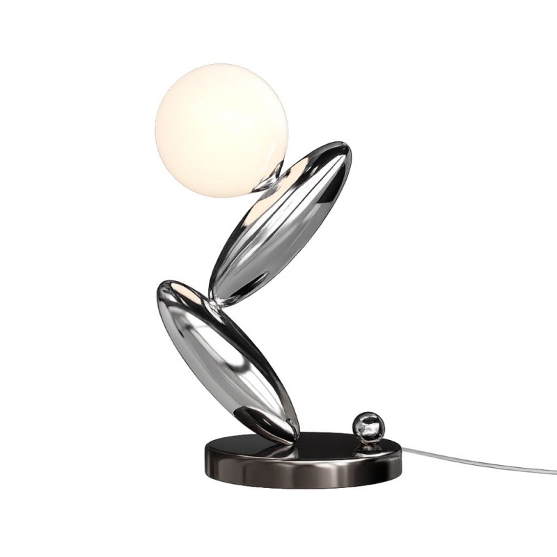 Maytoni-MOD482TL-L6PT3K - Resonance - Platinum LED Table Lamp with White Opal Glass
