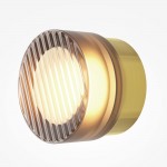 Olo - Brass CCT Wall Lamp with Ribbed Amber Glass