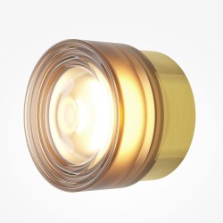 Olo - Brass CCT Wall Lamp with Textured Amber Glass