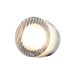 Olo - Satin Platinum CCT Wall Lamp with Ribbed Glass
