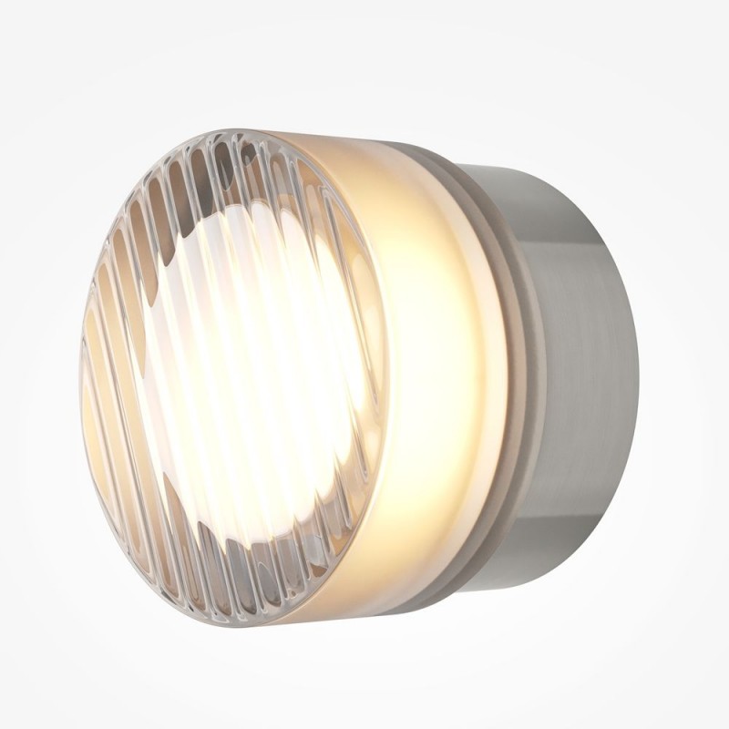 Maytoni-MOD493WL-L6PTK1 - Olo - Satin Platinum CCT Wall Lamp with Ribbed Glass