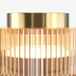 Scala - Bronze LED Ceiling Lamp with Ribbed Amber Glass