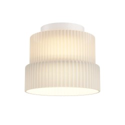 Scala - White LED Ceiling Lamp with Ribbed White Glass