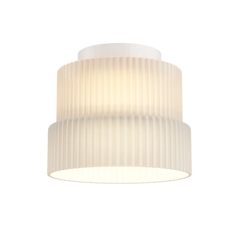 Maytoni-MOD496CL-L12WK - Scala - White LED Ceiling Lamp with Ribbed White Glass