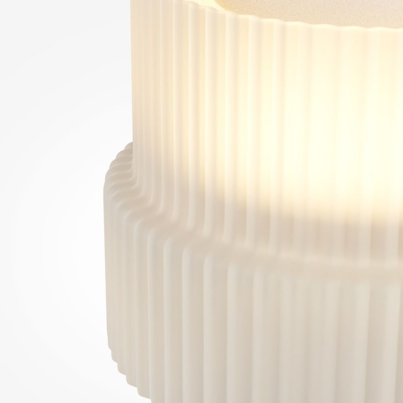 Maytoni-MOD496CL-L12WK - Scala - White LED Ceiling Lamp with Ribbed White Glass