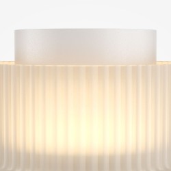 Scala - White LED Ceiling Lamp with Ribbed White Glass