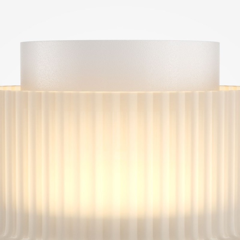 Maytoni-MOD496CL-L12WK - Scala - White LED Ceiling Lamp with Ribbed White Glass
