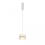 Scala - White LED Pendant with Ribbed White Glass