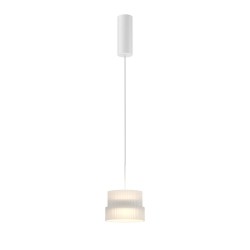 Scala - White LED Pendant with Ribbed White Glass