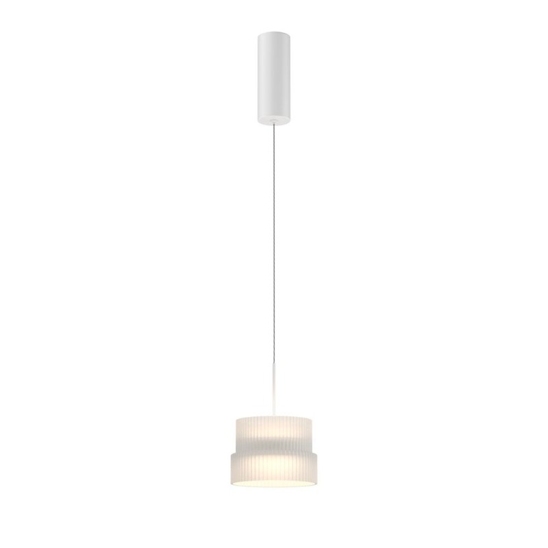 Maytoni-MOD496PL-L12WK - Scala - White LED Pendant with Ribbed White Glass