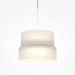 Scala - White LED Pendant with Ribbed White Glass