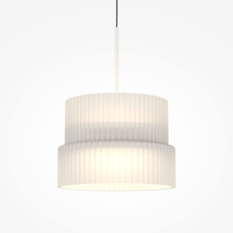 Maytoni-MOD496PL-L12WK - Scala - White LED Pendant with Ribbed White Glass