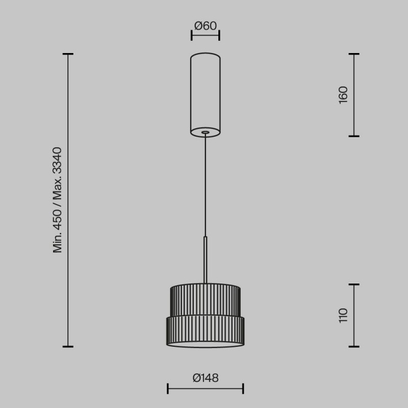 Maytoni-MOD496PL-L12WK - Scala - White LED Pendant with Ribbed White Glass