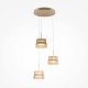 Maytoni-MOD496PL-L33BZK - Scala - Bronze 3 Light LED Cluster Pendant with Ribbed Amber Glass