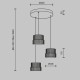 Maytoni-MOD496PL-L33BZK - Scala - Bronze 3 Light LED Cluster Pendant with Ribbed Amber Glass