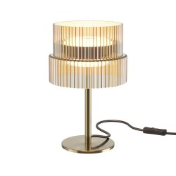 Scala - Bronze LED Table Lamp with Ribbed Amber Glass
