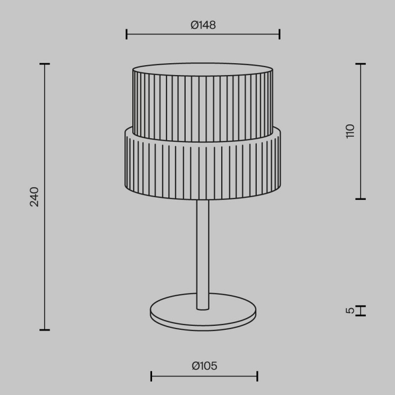 Maytoni-MOD496TL-L12BZK - Scala - Bronze LED Table Lamp with Ribbed Amber Glass