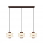 Nuvem - Brown 3 Light LED over Island Fitting with White Opal Glass