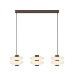 Nuvem - Brown 3 Light LED over Island Fitting with White Opal Glass