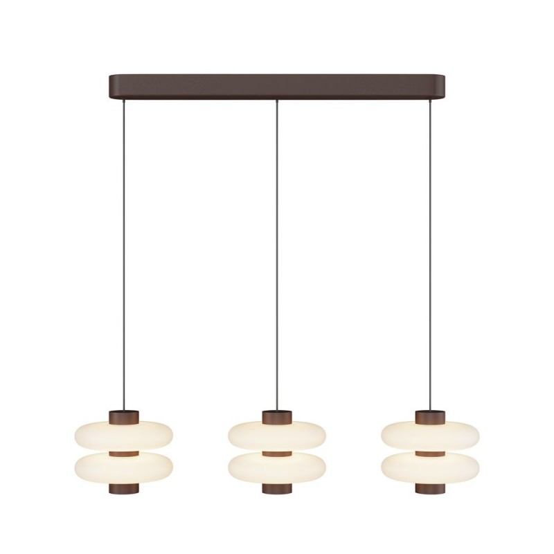 Maytoni-MOD497PL-L23BRK - Nuvem - Brown 3 Light LED over Island Fitting with White Opal Glass