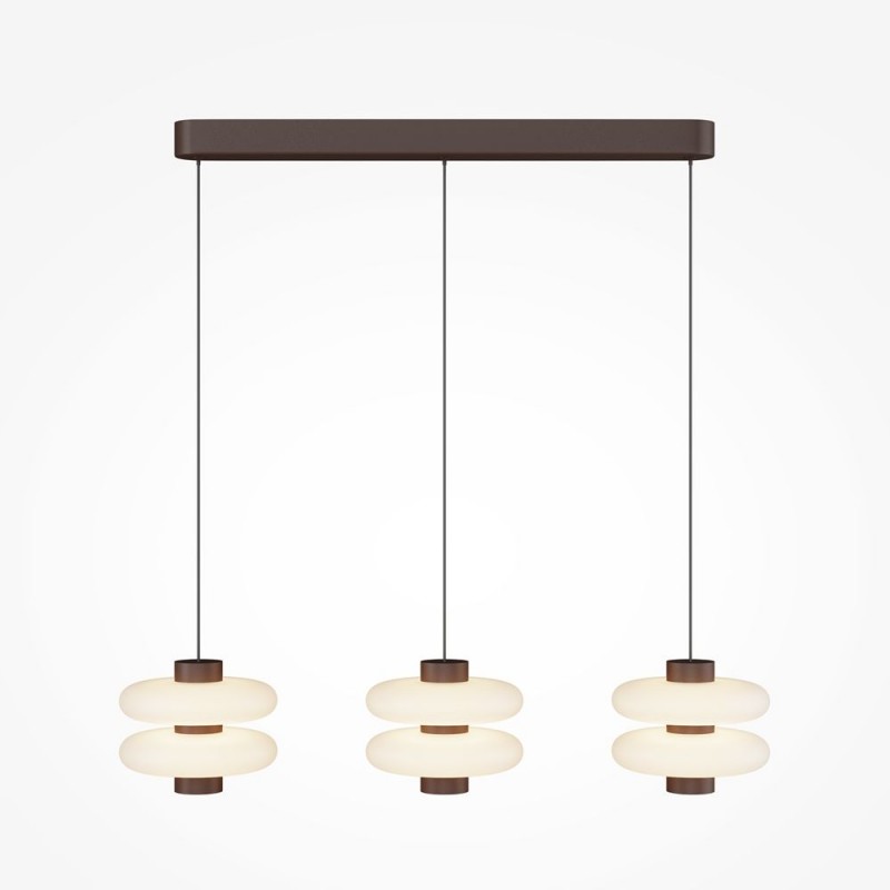 Maytoni-MOD497PL-L23BRK - Nuvem - Brown 3 Light LED over Island Fitting with White Opal Glass