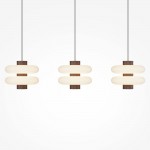Nuvem - Brown 3 Light LED over Island Fitting with White Opal Glass