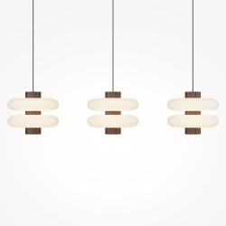 Nuvem - Brown 3 Light LED over Island Fitting with White Opal Glass
