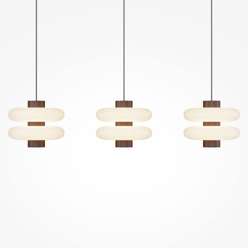 Maytoni-MOD497PL-L23BRK - Nuvem - Brown 3 Light LED over Island Fitting with White Opal Glass