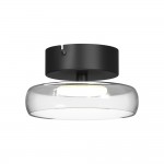 Float - Black LED Semi Flush with Clear Glass