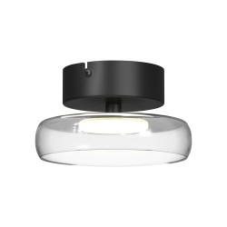 Float - Black LED Semi Flush with Clear Glass