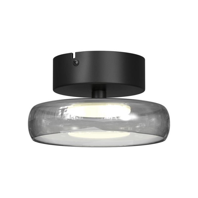 Maytoni-MOD498CL-L13BK1 - Float - Black LED Semi Flush with Smoked Glass