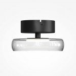 Float - Black LED Semi Flush with Clear Glass
