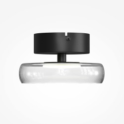 Float - Black LED Semi Flush with Clear Glass