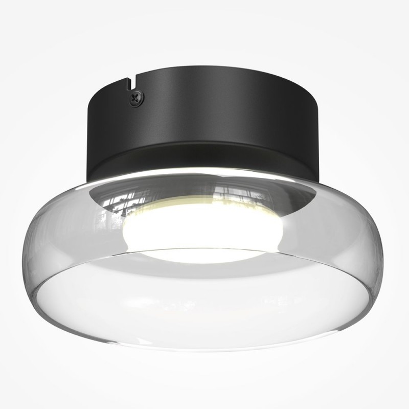 Maytoni-MOD498CL-L13BK - Float - Black LED Semi Flush with Clear Glass