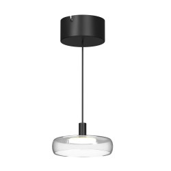 Float - Black LED Pendant with Clear Glass