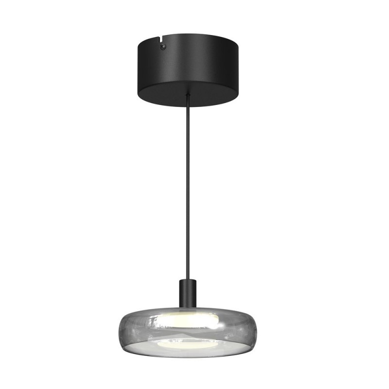 Maytoni-MOD498PL-L13BK1 - Float - Black LED Pendant with Smoked Glass