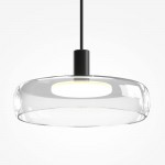 Float - Black LED Pendant with Clear Glass