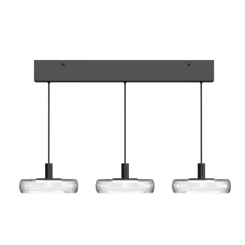 Maytoni-MOD498PL-L25BK - Float - Black 3 Light LED over Island Fitting with Clear Glass