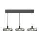 Maytoni-MOD498PL-L25BK1 - Float - Black 3 Light LED over Island Fitting with Smoked Glass